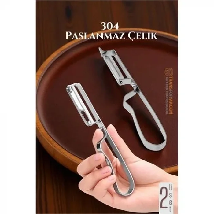 Soyacak Seti- Sebze Soyacağı Profesyonel Paslanmaz Çelik 2 Li Set 722013
