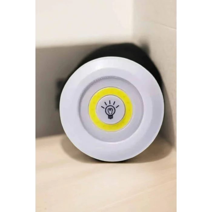Spot Lamba Led Işık 3lü Uzaktan Kumandalı Pilli Yapışkanlı Kablosuz