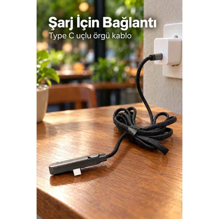 Standlı Şarj Kablosu Çift Type C Bağlantılı