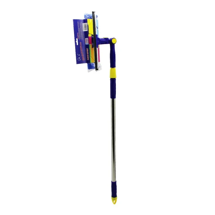 STAR Q 2 BAŞLI=CAMSİL ÇEKPAS - M.FİBER MOP=24.5CM 360 DERECE BAŞLIK CAMSİL - MOP UZAYAN METAL - PLS.SAP= 85-133CM (5047)