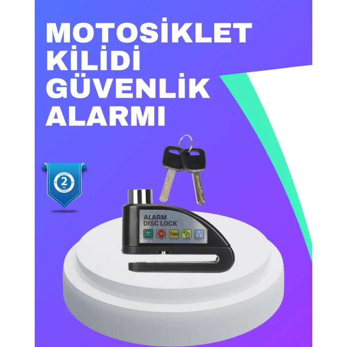 Su Geçirmez Alarm Disk Kilidi Motosiklet Scooter Bisiklet Güvenlik