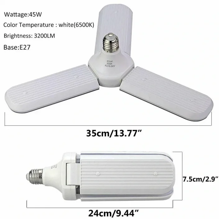 Sunlife Beyaz Işık 3 Pervaneli 45 Watt Tasarruflu (5047)