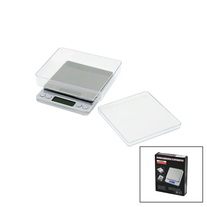 SUPERIOR MINI I-2000 3000GR/0.1GR MİNİ=10.5X13CM HASSAS TARTI - TERAZİ ŞEFFAF PLS.KAPAK  PİLLİ (5047)