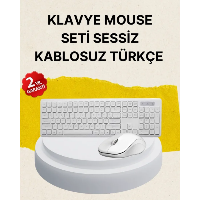 Tam Boy Kablosuz Klavye Mouse Seti - Gelişmiş Bağlantı ve Sessiz Performans
