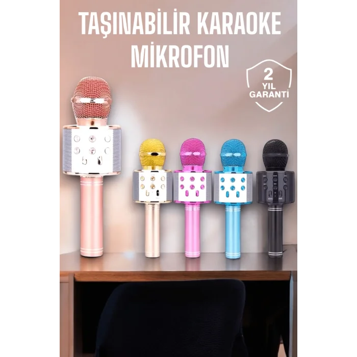 Taşınabilir Bluetooth Karaoke Mikrofon: Hafıza Kart Girişli, Etkileyici Performans