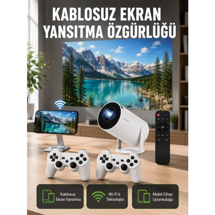 Taşınabilir Çok Fonksiyonlu Projeksiyon – Oyun, Sunum, Netflix ve Eğitim İçin Yeni Nesil