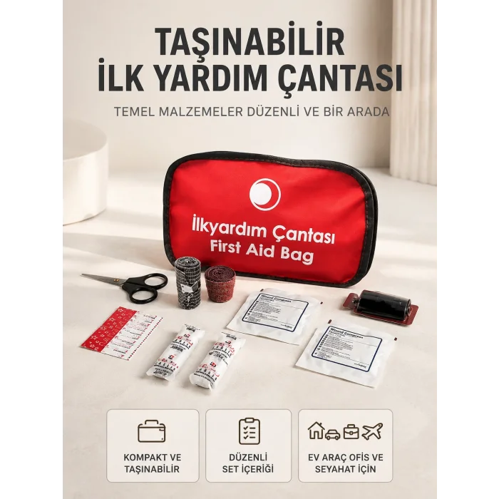 Taşınabilir İlk Yardım Seti Araç Ev Ofis İçin Pratik Çözüm