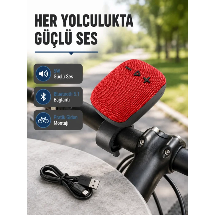 Taşınabilir Kablosuz Hoparlör – 5W Güç, TWS Bağlantı ve 800mAh Pil