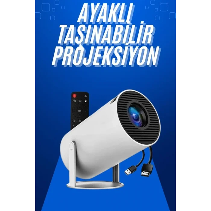 Taşınabilir Projeksiyon Ayaklı Projektör Android Uyumlu HDMI Girişli