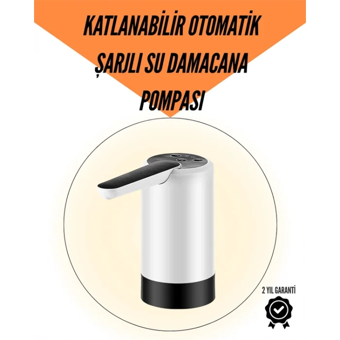 Taşınabilir Şarjlı Damacana Su Pompası Hijyenik Tasarım