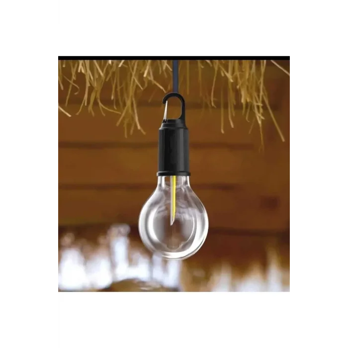 Taşınabilir Şarjlı Led Ampül Outdoor Kamp Bahçe Lambası 10W Askılı Kırılmaz Led Işık