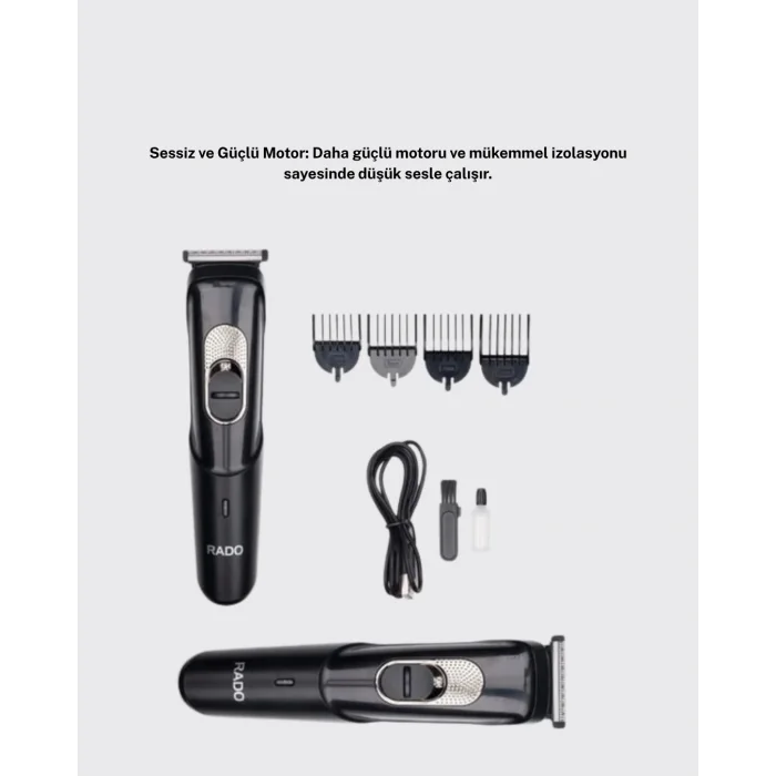 Taşınabilir Şarjlı Saç Sakal Tıraş Makinesi – 3 Taraklı, Sessiz ve Ergonomik