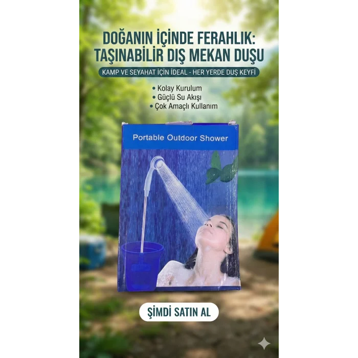Taşınabilir Şarjlı Seyyar Duş Seti ( Pompa - Hortum - Duş Başlığı )