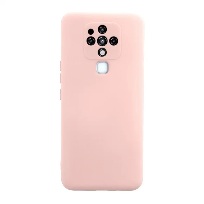 Tecno Camon 16 Kılıf Nano İçi Kadife Silikon - Pudra
