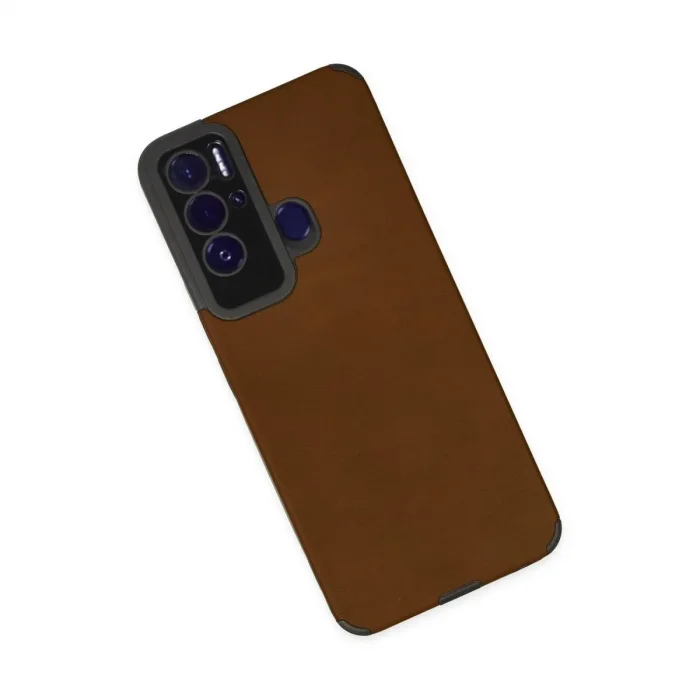 Tecno Pova Neo Kılıf Loop Deri Silikon - Kahverengi