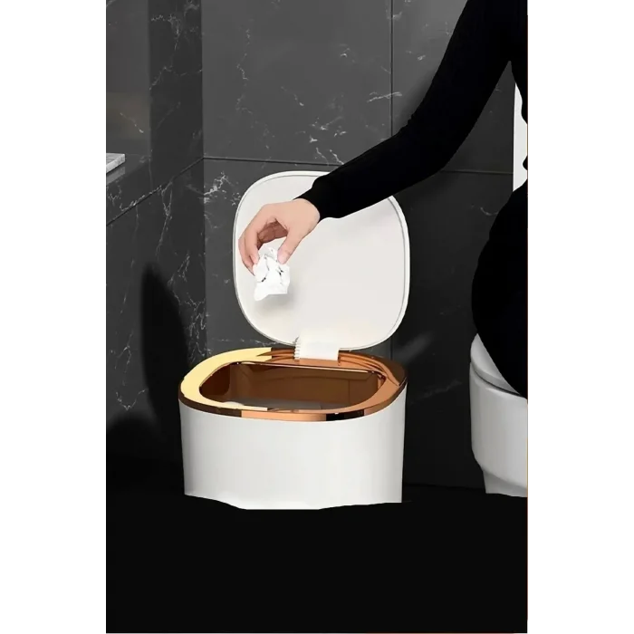 Teknolojik Çöp Kutusu Otomatik Aç Kapat Sensörlü Mutfak Banyo Ev Ofis Piller Dahildir