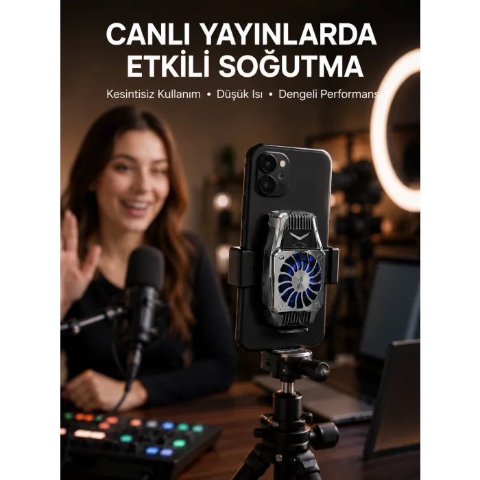 Telefon Soğutucu Fan Güçlü Hava Akışı ile Etkili Soğutma