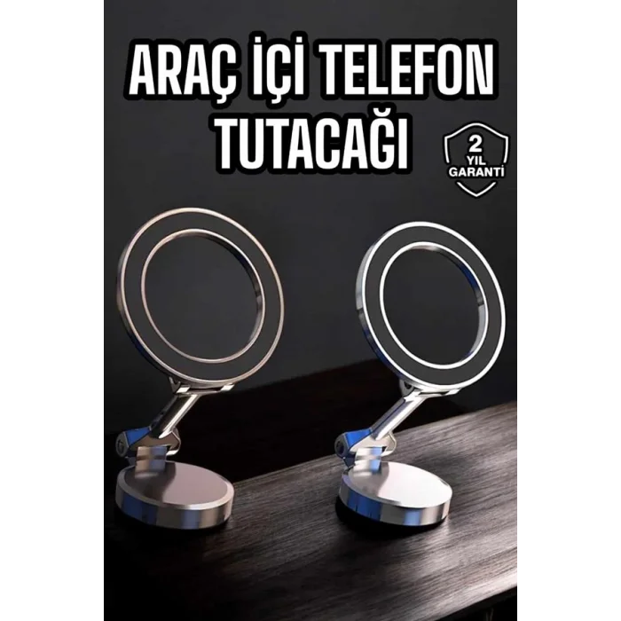 Telefon Tutucu Tüm Arabalara Uyumlu Araç İçi Katlanabilir Manyetik Tasarım