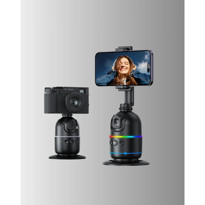 Telefon ve Kamera Uyumlu 360° Otomatik Takipli Akıllı Masa Tripodu