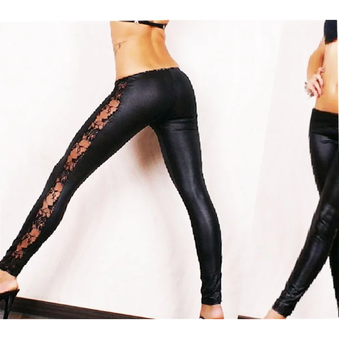 Terry Pau TP101228 Dantel Detaylı Lame Tayt