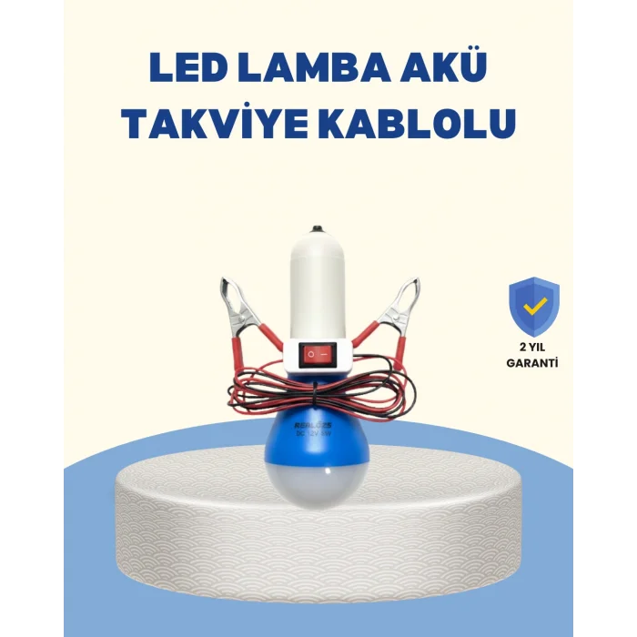 Timsah Kıskaçlı 12V LED Ampul Kamp ve Acil Durum Lambası