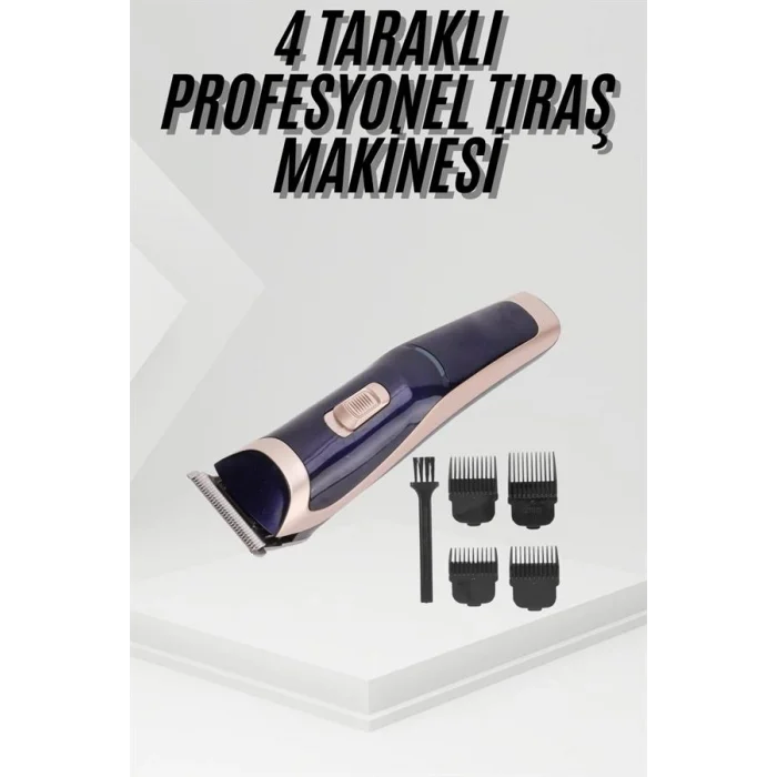 Tıraş Makinesi 4 Başlıklı Paslanmaz Çelik lı Tüm Saç Tiplerine Uygun