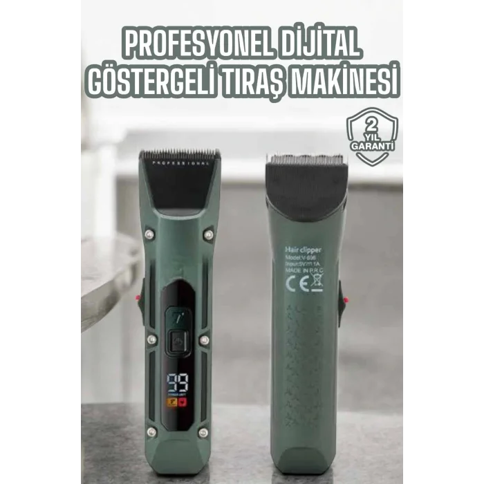 Tıraş Makinesi Dijital Göstergeli Turbo Motor Paslanmaz Çelik