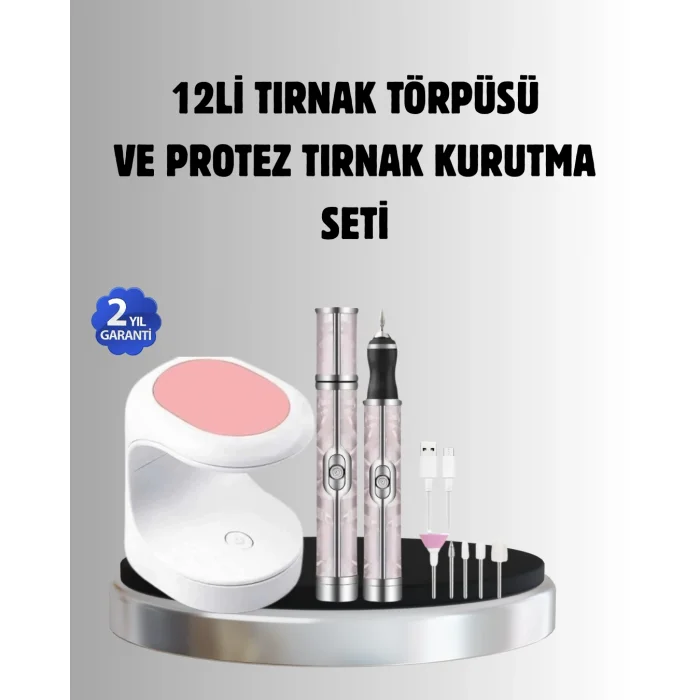 Tırnak Matkabı ve LED Oje Kurutucu 2’li Profesyonel Bakım Seti