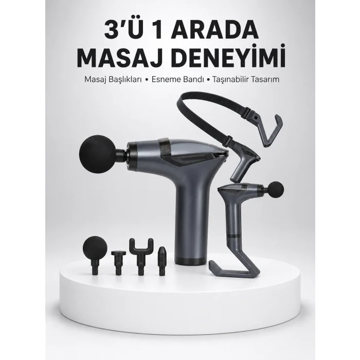 Titreşimli Şarjlı Masaj Aleti 3in1 Fonksiyonel Çok Amaçlı Model Yeni Nesil