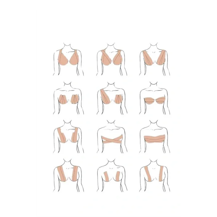 Toparlayıcı Göğüs Bandı Şekillendirici Ten Rengine Uygun Esnek Hassas Ciltlere Uygun