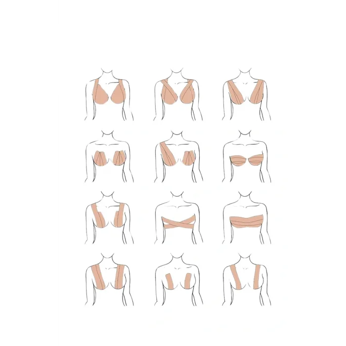 Toparlayıcı Göğüs Bandı Şekillendirici Ten Rengine Uygun Esnek Hassas Ciltlere Uygun