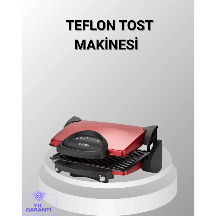 Tost Makinesi Kırmızı Döküm Plaka 6+ Dilim Çok Kapasiteli Izgara