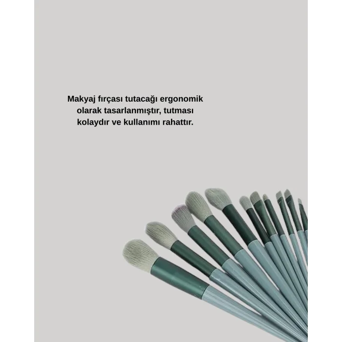 Toz ve Krem Ürünler İçin Güçlü Tutucu Yumuşak Kıllı Makyaj Fırça Takımı 13 Parça