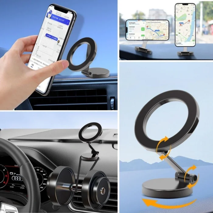 Tüm Telefonlarla Uyumlu Manyetik Araç Telefonu Tutacağı Katlanır 360 Derece Dönen Telefon Standı (5047)