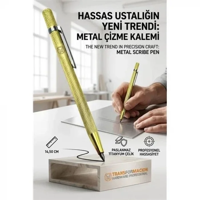 Tungsten Karbür Uçlu Profesyonel Metal Çizici Kalem Metal Çizme Kalemi  723029