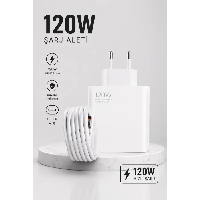 Turbo Hızlı Şarj Destekli 120W USB-C Şarj Seti