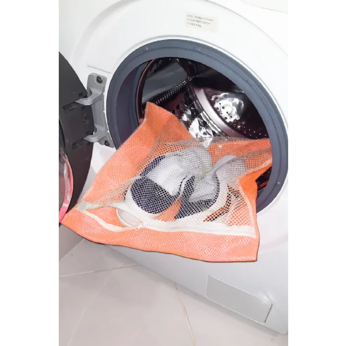 Turuncu - Fermuarlı - Hassas Çamaşır Terlik  Ayakkabı Yı Filesi Büyük Boy