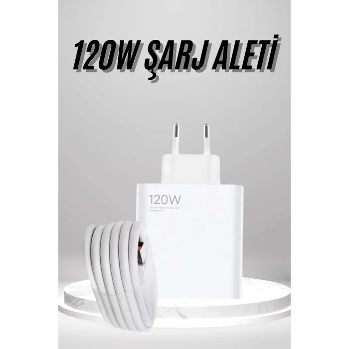 Type C Yüksek Hızlı Şarj Aleti Beyaz 120W Ultra Uzun Ömürlü
