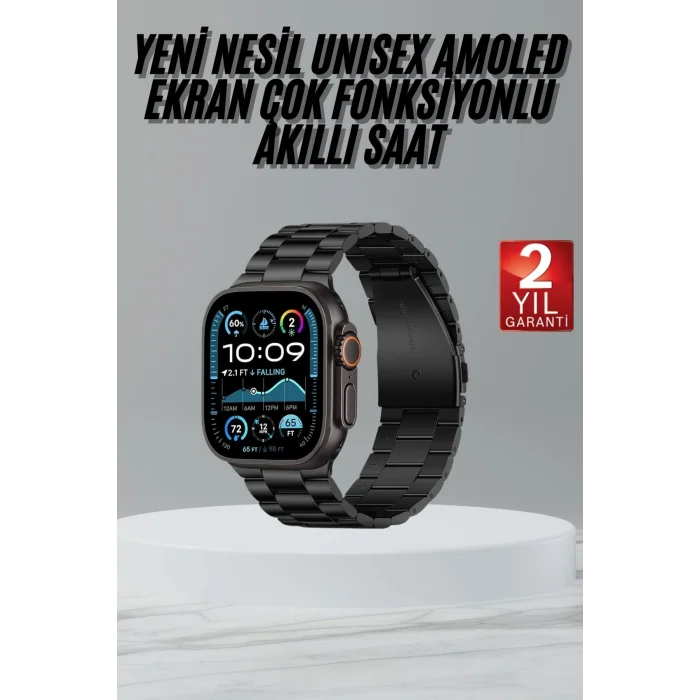 Ultra 3 Kordonlu Amoled Ekran Akıllı Saat Çok Fonksiyonlu Uyku ve Sağlık Takibi