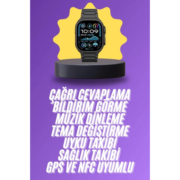 Ultra 3 Kordonlu Amoled Ekran Akıllı Saat Çok Fonksiyonlu Uyku ve Sağlık Takibi