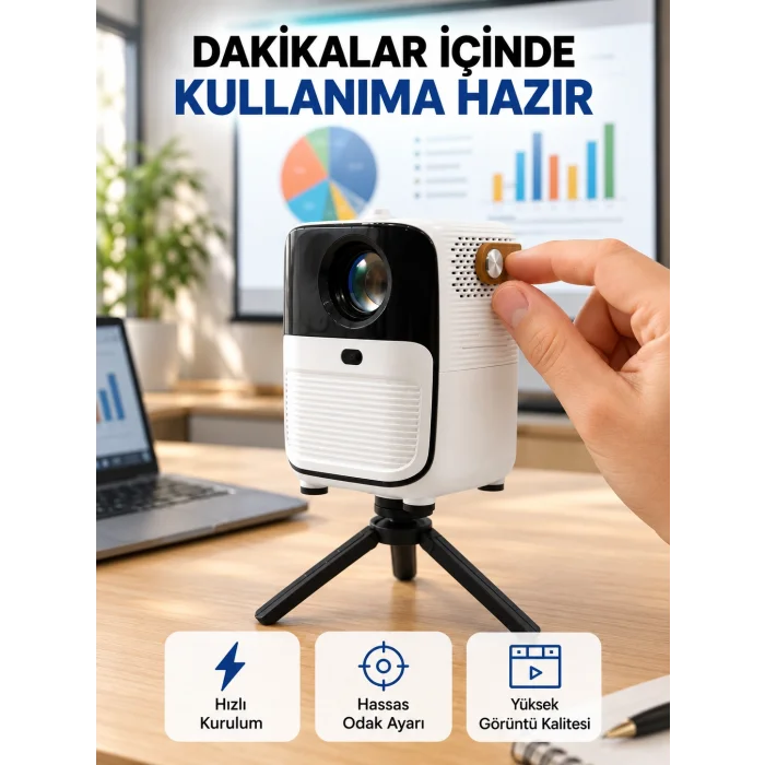Ultra HD Çözünürlüklü Taşınabilir Projektör – 1920x1080 Piksel Görüntü Kalitesi Yeni Nesil
