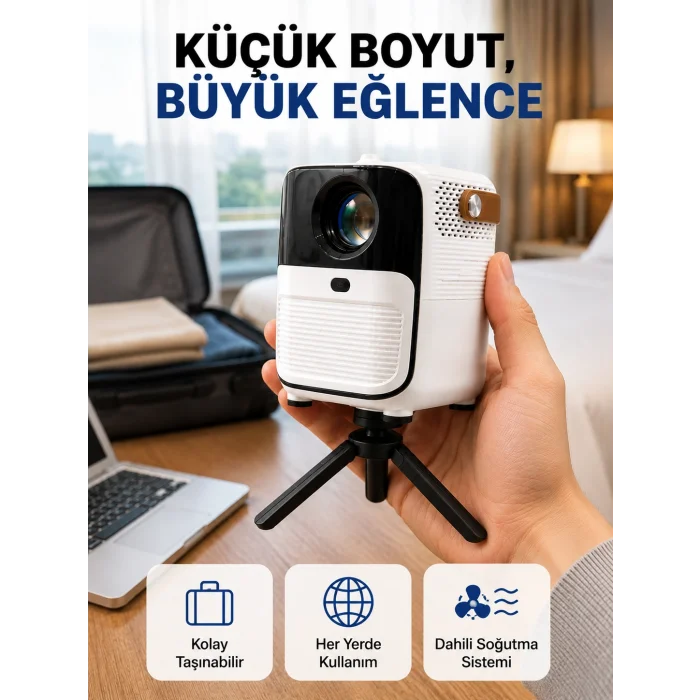 Ultra HD Çözünürlüklü Taşınabilir Projektör – 1920x1080 Piksel Görüntü Kalitesi Yeni Nesil