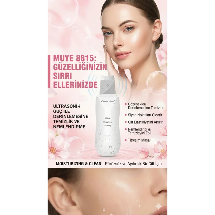 Ultrasonik Spatula Yüz Akne Giderici Siyah Nokta Temizleme Cihazı