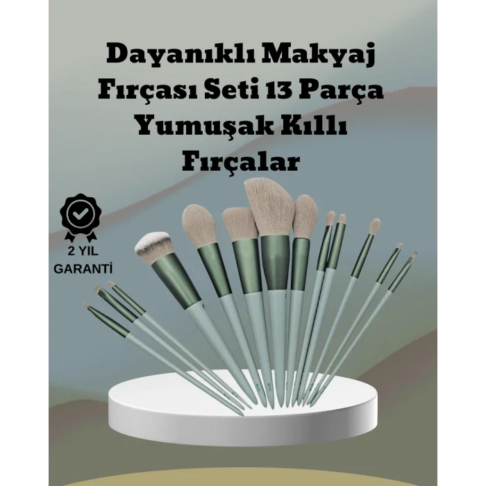 umuşak Kıllı Estetik Tasarımlı 13lü Makyaj Fırçası Seti Günlük ve Profesyonel Kullanım