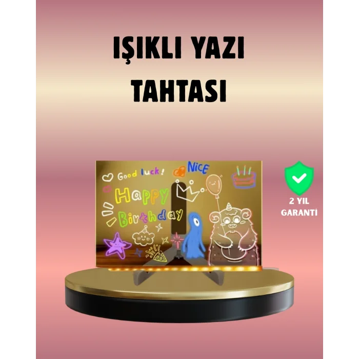 USB Bağlantılı LED Akrilik Çizim ve Not Tahtası