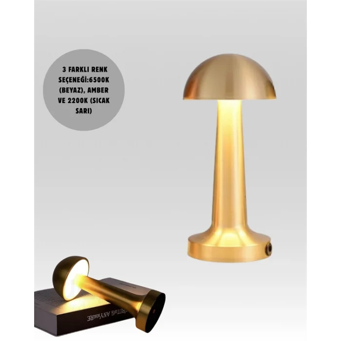 USB Şarjlı Dokunmatik LED Masa Lambası – 3 Renk Modu & Dimmer