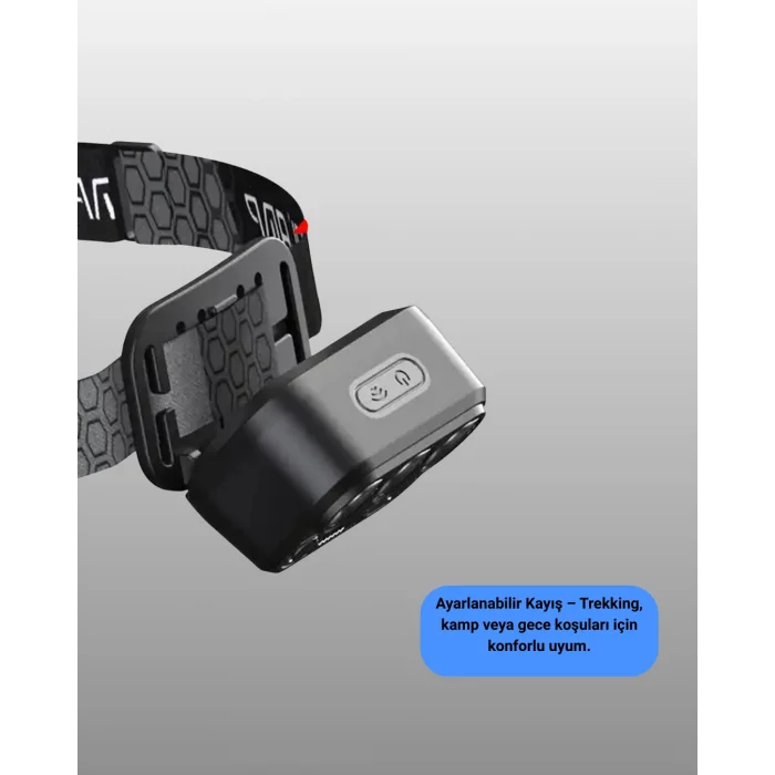 USB Şarjlı LED Kafa Lambası 300 Lümen Güç Göstergeli