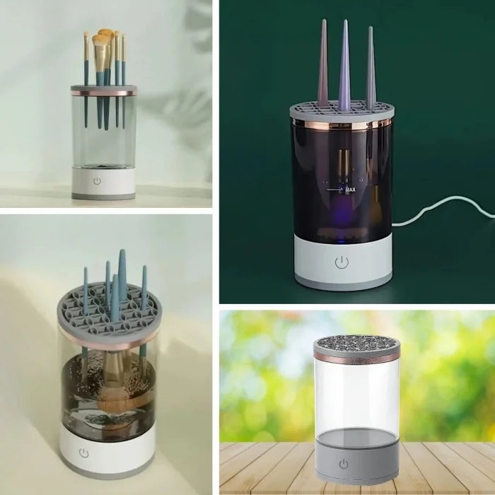 USB Şarjlı Makyaj Fırçası Temizleyici Aparat Hızlı Kurutmalı, Çok Yönlü Fırça Temizleyici (5047)