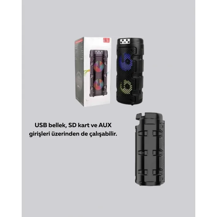 USB, SD Kart ve AUX Girişli Taşınabilir Hoparlör