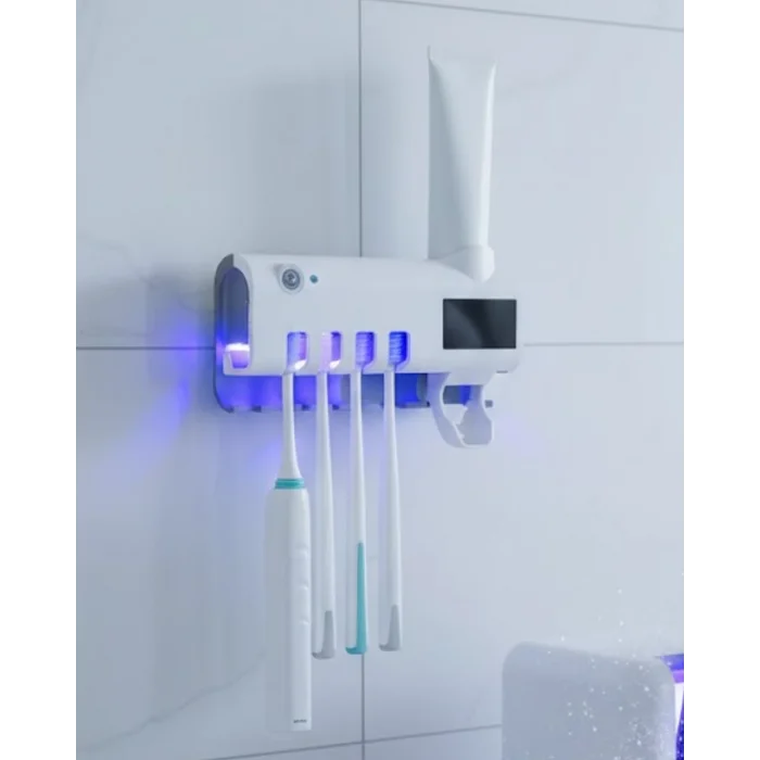UV Sterilizasyonlu Duvara Monte Otomatik Diş Fırçası Tutucu